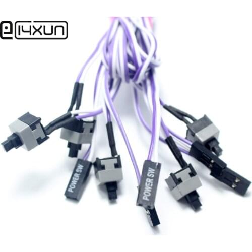 5pcs 50cm Motherboard Power Power Push Button Switch Cable Adapter Cord for Desktop PC Computer Reset ON/OFF Switches Connector
