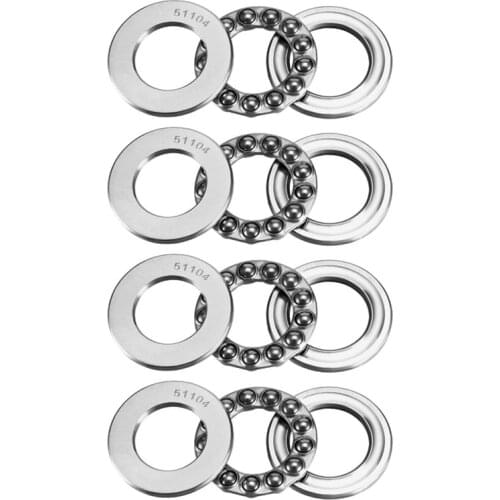 51104 Single Direction Thrust Ball Bearings 20mm x 35mm x 10mm Bearing Steel (Pack of 4)