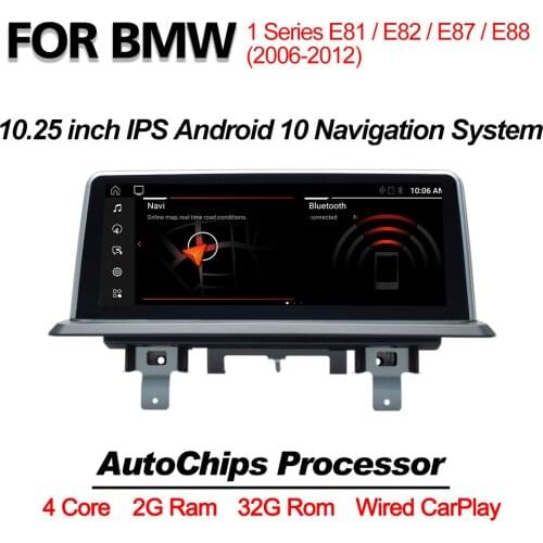 Android 10 Car Multimedia GPS Navigation Player 10.25'' For BMW 1 Series 120 E81 E82 E87 E88 2005-2012 Car Stereo CarPlay Screen