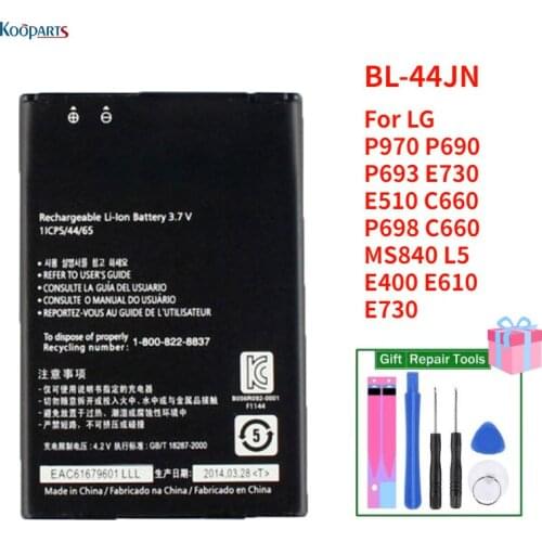 BL-44JN BL44JN BL 44JN Battery Replacement For LG P970 P690 P693 E730 E510 C660 P698 C660 MS840 L5 E400 E610 E730 bateria