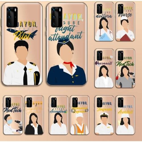 Teacher doctor nurse pattern Phone Case Transparent for Huawei nove e 6 5 4 3 2 s i se pro lite luxury funda coque
