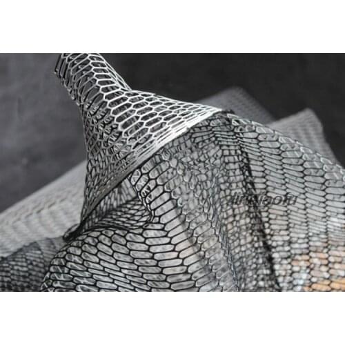 Black and white two-color hollow diamond hard large mesh texture material fabric