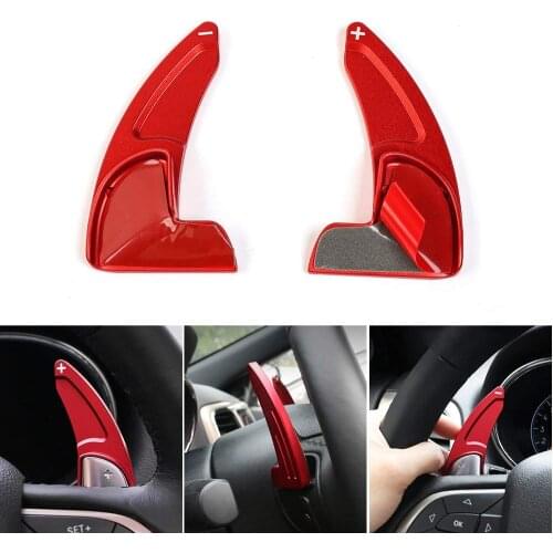 Chuang Qian 2Pcs Steering Wheel Shift Paddle Shifter Trim Cover For Jeep Grand Cherokee 2014-2019 Newest (Red)
