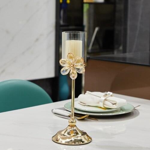 Candlestick Decoration Romantic Crystal Candles Candlesticks Household Candlelight Dinner Props Living Room Ornaments Accessorie
