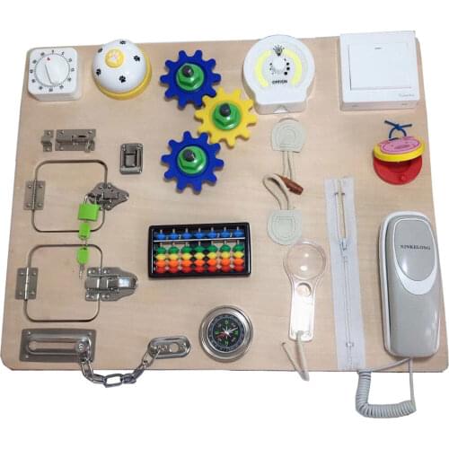Baby Toy Montessori Locks Latches Busying Board Wooden Early Educational Board Toy Sensory Preschool Training Game Kids Toy Gift