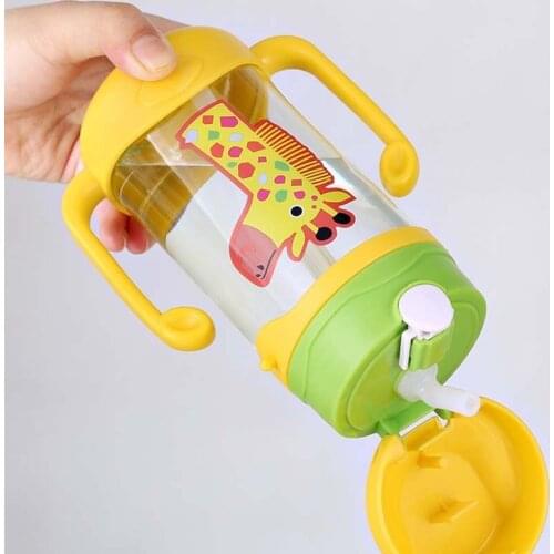 Baby Kid Straw Feeding Milk Cup Portable Hot Water Thermos Bottle Travel Mug Training Cup Learn Drinking Sippy Cup With Rope