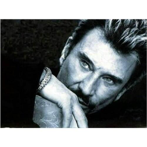 Johnny Hallyday DIY Cross Stitch 11CT Embroidery Kits Needlework Craft Set Printed Canvas Cotton Thread Home Wholesale