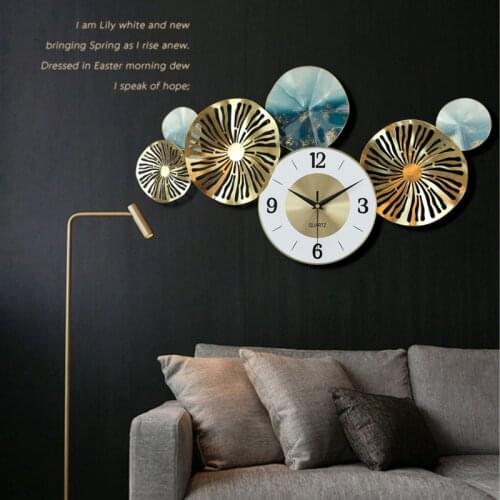 European luxury clock wall clock living room no punch dining room decorative clock Nordic style creative art wall clock