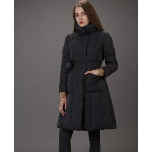 Factory outlets winter New fashion brand thicker warm cotton coat women longer was thin warm jacket parkas with belt F201