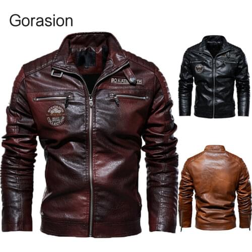Мужские куртки из искусственной кожи Gorasion China At AliExpress