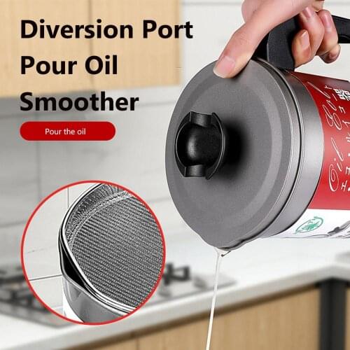 Stainless Steel Oil Filter Pot Leakproof Kitchen Oil Separator Storage Can Household Oil Grease Container Tank Filter
