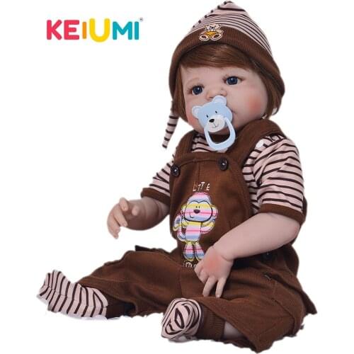 KEIUMI Reborn Baby Doll reborn 57cm 23 Inch Reborn Baby Girl LifelikeToys Full Silicone Superise for Child gifts