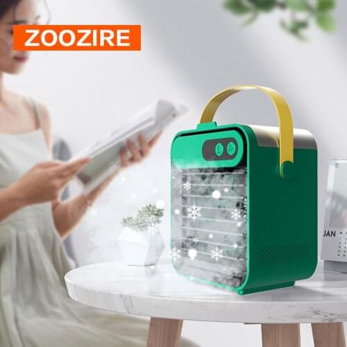 Air Cooler Fan Mini Desktop Air Conditioner with Phone Holder Makeup Mirror Water Ice Humidifier Multi-Use Summer Rechargeable