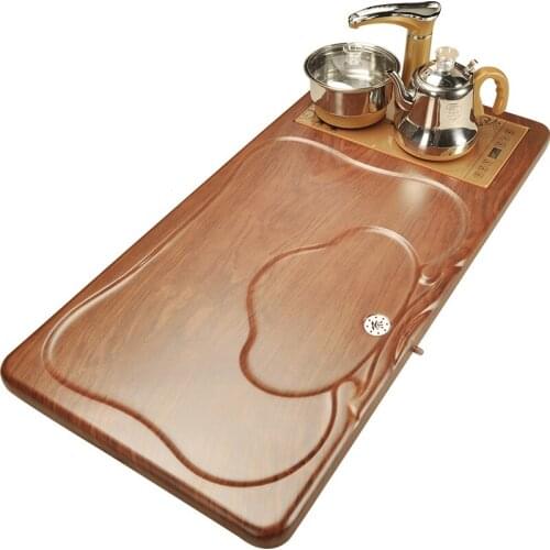 Beautiful cabinet fully automatic four wood tea tray technology gongfu tea set