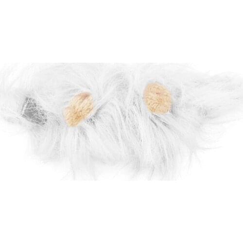 Lovely Pet Costume Lions Mane Wig for Cat Halloween Christmas Party Dress Up With Ear Pet Apparel Cat Fancy Dress