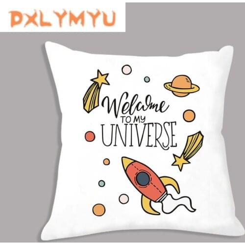Simple Cute Cartoon Phrase Printed Cushion cover 45x45cm Throw Pillow Case Kids Cushion Cover For Sofa/Home Decor Pillowcase