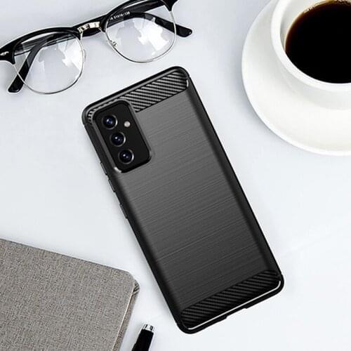 For Samsung Galaxy Quantum 2 Case Shockproof Bumper Soft TPU Carbon Fiber Phone Back Cover For Samsung Galaxy A Quantum 2 Case