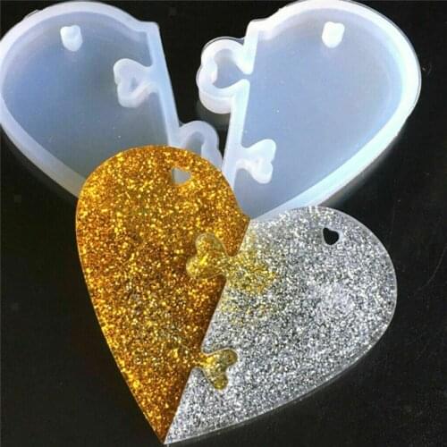 Silicone Mold Love Lock for Lovers Pendant DIY Epoxy Resin Mould Necklace Casting Mold Jewelry Making Tools