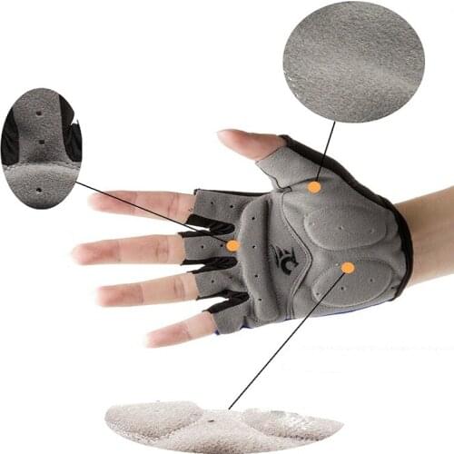 Silicone Cycling Gloves Half Finger Shockproof Sport Gym Mitten with EVA Pad Bicycle Bike Glove for Men and Women Breathable