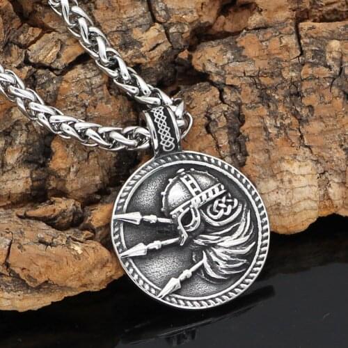Nordic viking odin amulet stainless steel Talisman Pendant necklace with viking gift bag