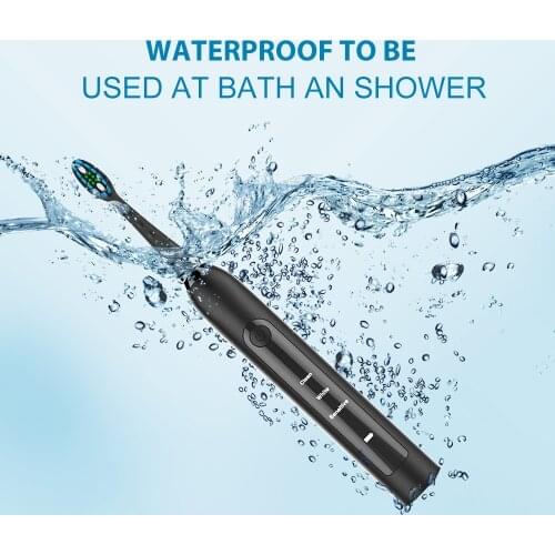 Sonicool 051B Ultrasonic Sonic Electric Toothbrush USB Rechargeable Tooth Brushes With 4 Pcs DuPont Brush Heads Tooth Cleaning