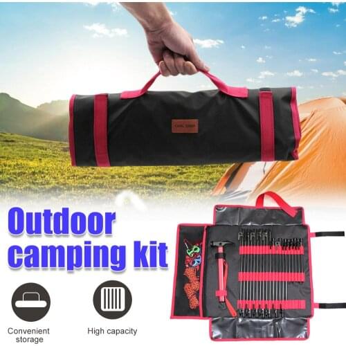 Outdoor Tent Peg Hammer Bag Camping Tool Storage Bag Camping Tent Pegs Nails Drawstring Storage Pouch Finishing Bag Accessories