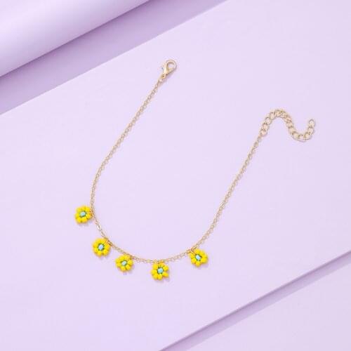 VG 6YM New Multiple Colour Flowers Ladies Anklet Fashion Womens Birthday Present Jewelry Dropshipping Gifts
