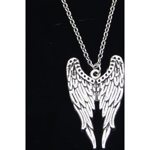 New Fashion Necklace 39x24mm angel wings Pendants Short Long Women Men Colar Gift Jewelry Choker