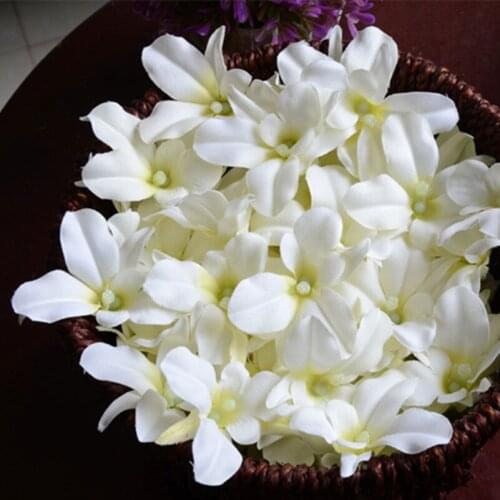 100pcs/lot Silk Orchid Artificial Flower Head Wedding Decoration Diy Wreath Gift Scrapbooking Bead Curtains Craft Fake Flowers