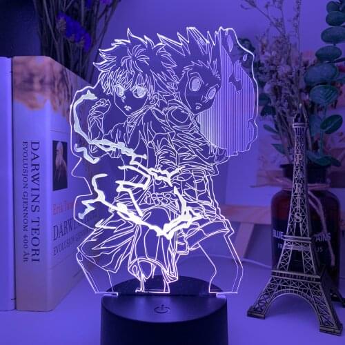 3D Gon and Killua Figure Night Light Anime Hunter X Hunter Nightlight for Kid Bedroom Decor Lighting Child Gift LED Lamp Bedside