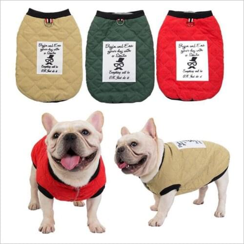 ADEWEL Winter Warm Dog Clothes For French Bulldog Puppy Pet Clothes Costume Plus Size Thinker Coat Jacket Vest Ropa Perro