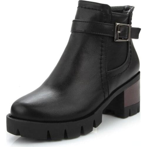 Big SizeFashion buckle decoration boots boots women shoes ankle boots for women ladies boots shoes woman winter