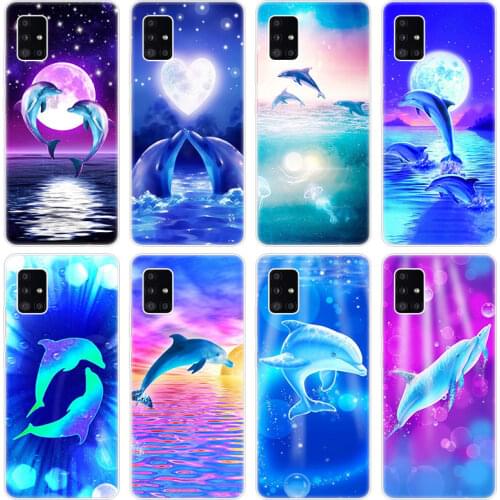 Animal Cute Dolphin Case for Samsung Galaxy A12 A02 A03S A21S A22 A32 A52 A72 A82 Quantum 2 S21 Plus FE Ultra M02S M12 Cover