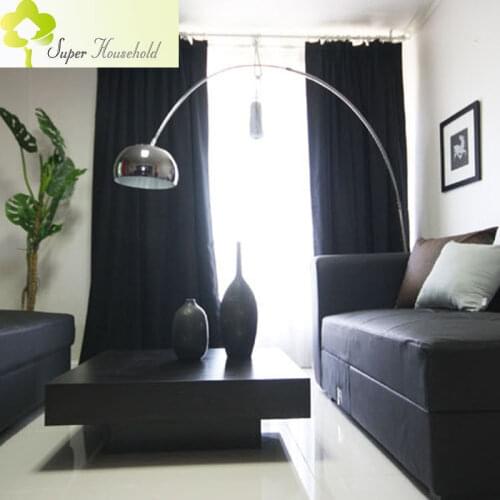 Black Solid Colors Curtains for Living Room Luxury Physical Blackout Curtains for the Bedroom/ Kitchen Window Curtain customsizd