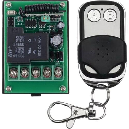 DC 12V 24V 40ARF Wireless Remote Control Delay Time Switch System Multi-function Receiver + Push cover Remote Transmitter