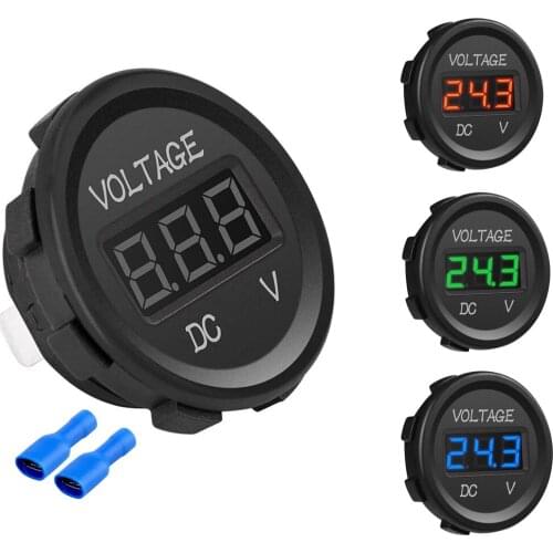 DC 12V LED Digital Display Voltmeter Waterproof for Boat Marine Vehicle Motorcycle Truck ATV UTV Car Camper Caravan Digital