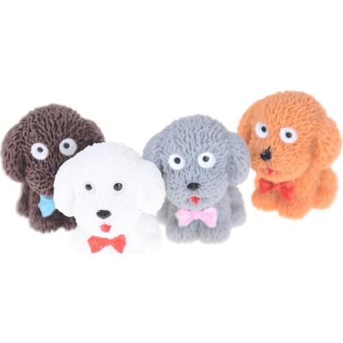 Action Toy 4pcs/Set Dog Moss Micro World Bonsai Garden Small Ornaments Landscape Home Garden Decoration Crafts Gift