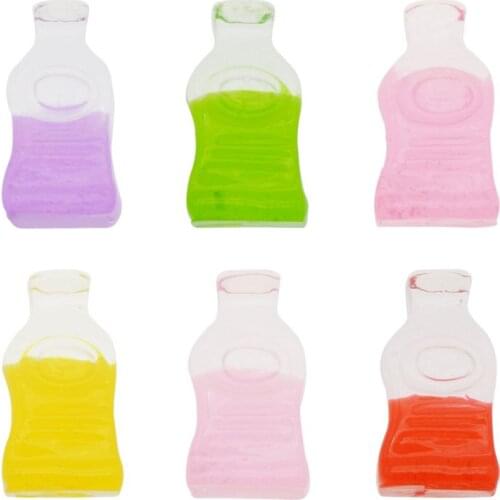 Julie Wang 10PCS Resin Drink Bottle Charms No Nail Random Mixed Two-color Artificial Bottle Pendants Jewelry Making Accessory