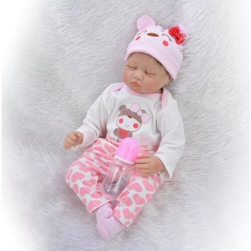 KEIUMI Hot Sale Newborn Doll Realistic Rooted Mohair Baby Reborn Doll 22 Inch Soft Silicone Vinyl Baby Toy For Girl XMAS Gifts