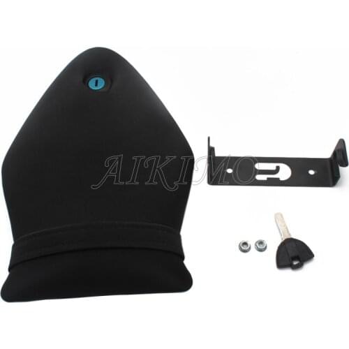 Motorcycle Seat Kit Rear Passenger Seat Pillion Cushion & Lock Kit PU Leather For BMW S1000RR 2009-2014 Black Moto Accessories