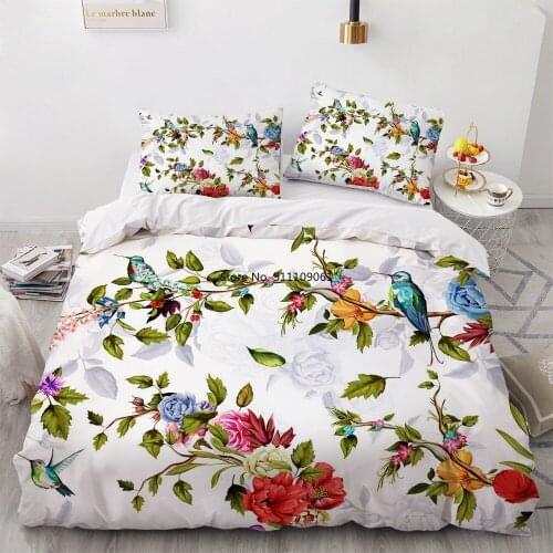 Nordic Colorful Flowers 3D Bedding Sets for Womens Comfortable Room Decoration 2-3 Pieces Home Textiles Single Queen King Size