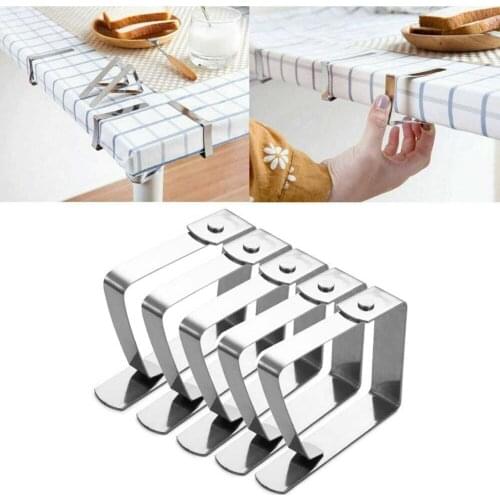 50%HOT10Pcs Stainless Steel Tablecloth Clamps Wedding Hotel Table Cover Holder Clip