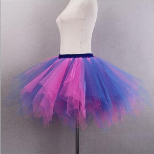 Girls Multi Layered Tutu petticoat Color Ballet Dance Costume Glitter Tulle Elastic Waistband Underskirt