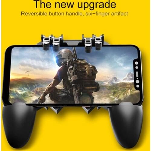 AK66 Six Finger All-in-One Mobile Game Controller Free Fire Key Button Joystick Gamepad L1 R1 Trigger for PUBG Y3ND