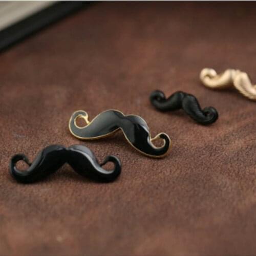 Fashionable Polish mustache brooch mens ladies shirt clothes lapel pin button badge wedding dress lapel pin