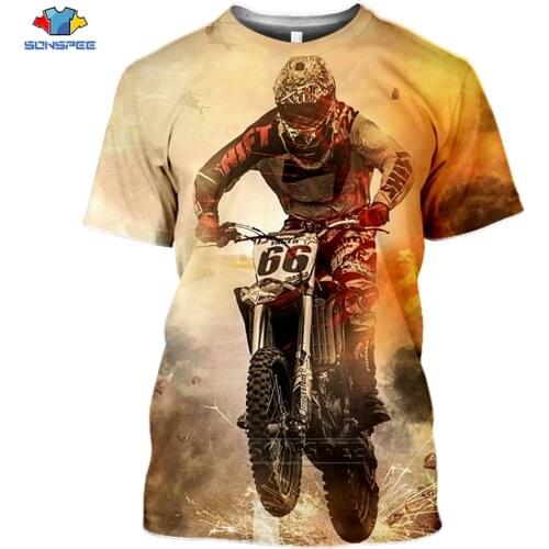 Mens T Shirt Summer 3D Print Motorcycle Motocross Tshirt Women Tops Tees Fashion Short Sleeve Sports Car T-shirts Homme H52