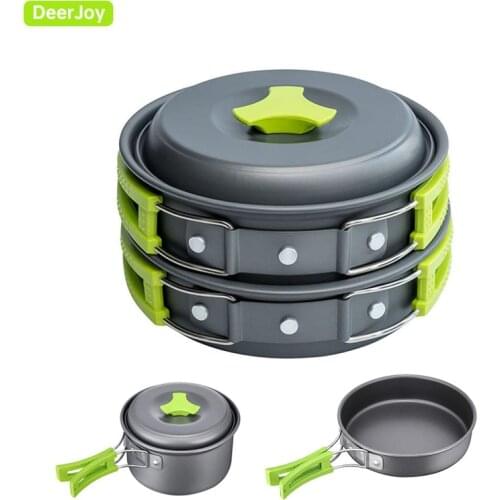10 Pieces Camping Cookware Mess Kit Backpacking Gear & Hiking Outdoors Bug Out Bag Cooking Equipment Cookset Lightweight Compact