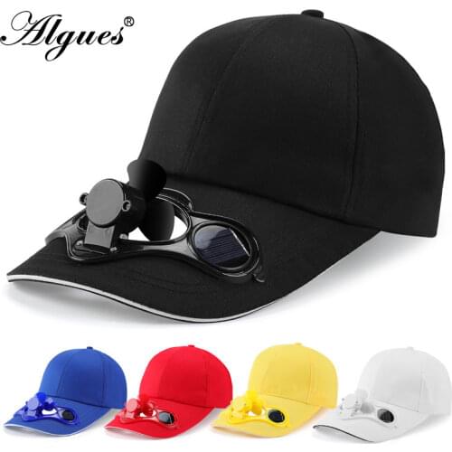 New Novelty Unisex Hat Fan Cooling Camping Hiking Sport Summer Baseball Outdoor Travel Cap with Solar Fan Custom logo