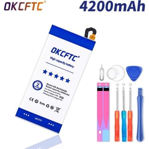 OKCFTC Original Battery for Samsung Galaxy Galaxy A8 2018 (A530) A530 SM-A530F 4200 mAh EB-BA530ABE Phone Replacement Batteries