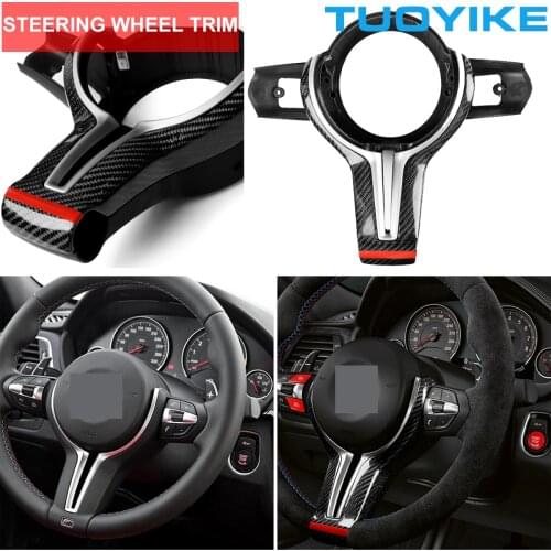 Car Styling Carbon Fiber Steering Wheel Trim Cover Sticker For BMW F20 F30 F10 F12 X5 F15 X6 F16 M2 M3 M4 M5 M6 F80 F82 X5M X6M